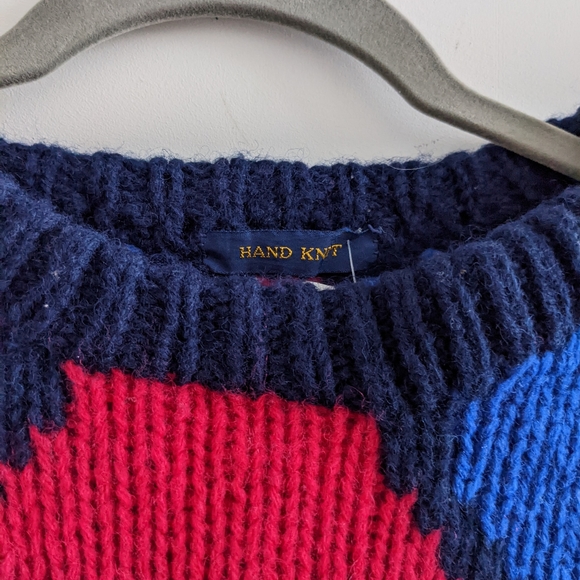 Hand knit money cat colorful sweater - Picture 4 of 5